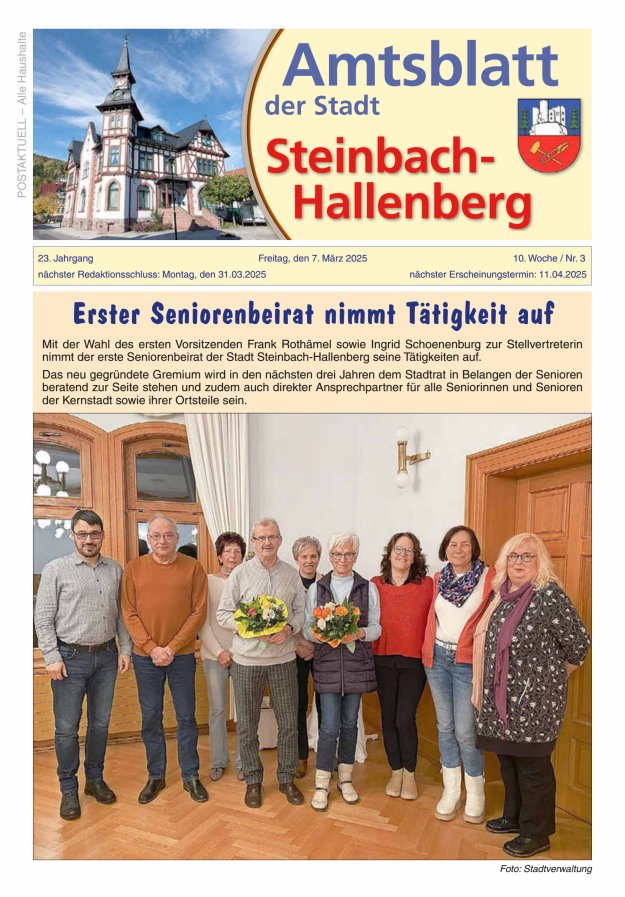 Amtsblatt der Stadt Steinbach-Hallenberg Titelblatt 03/2025