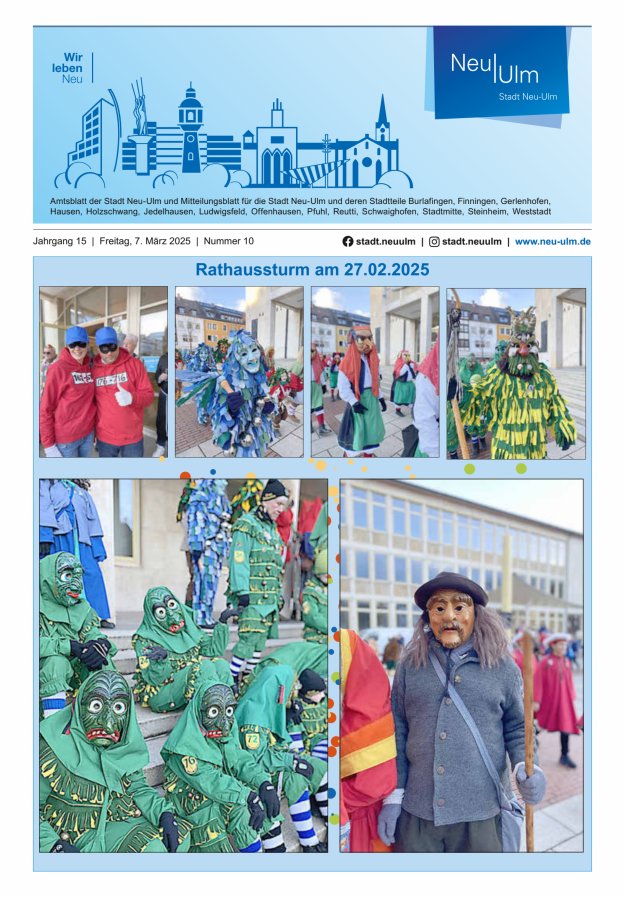Amtsblatt der Stadt Neu-Ulm und Mitteilungsblatt für die Stadt Neu-Ulm Titelblatt 10/2025