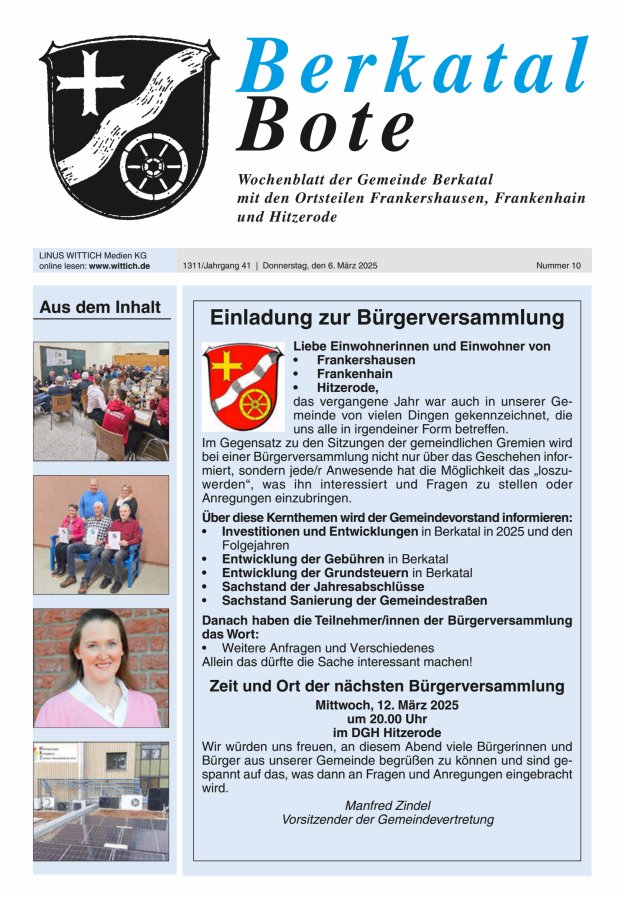 Berkatal Bote Titelblatt 10/2025