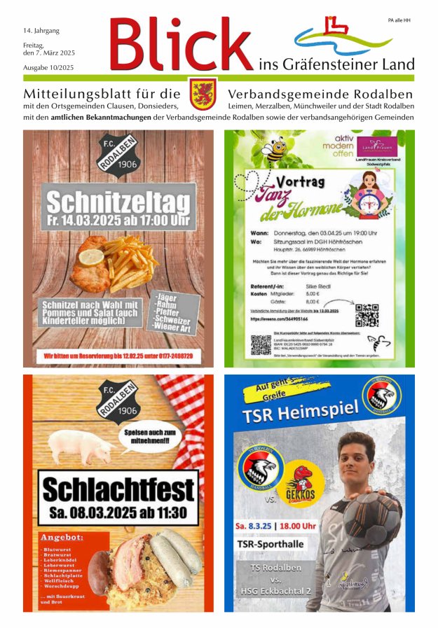 Blick ins Gräfensteiner Land VG Rodalben Titelblatt 10/2025
