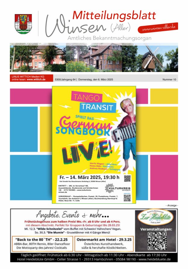 Mitteilungsblatt der Gemeinde Winsen Titelblatt 10/2025