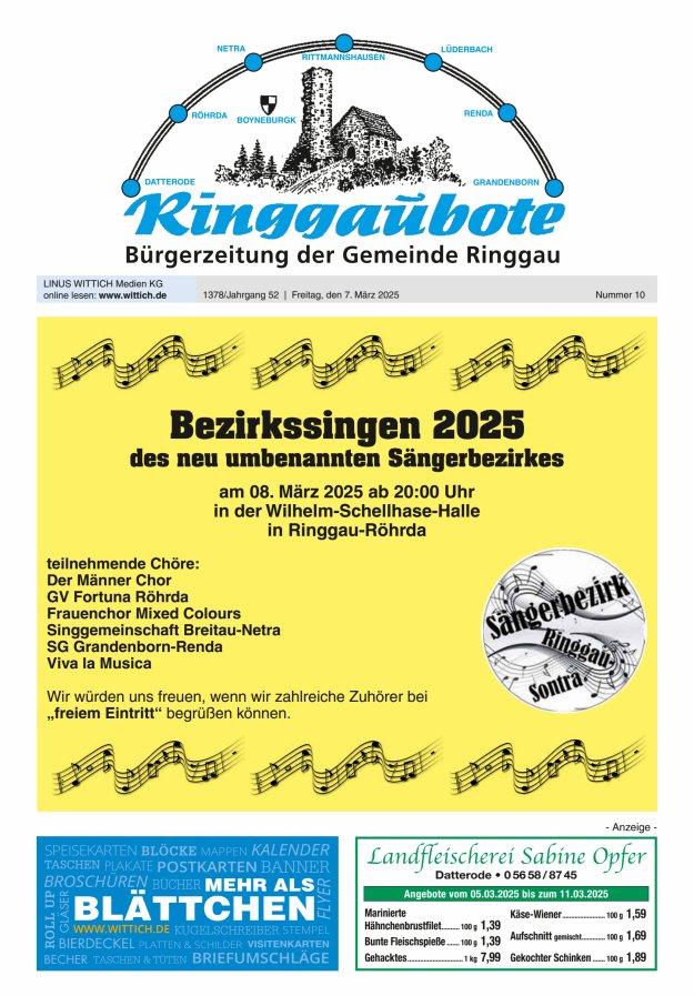Ringgaubote Titelblatt 10/2025