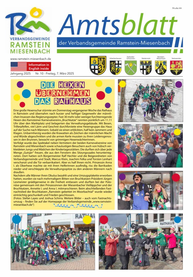 Amtsblatt VG Ramstein-Miesenbach Titelblatt 10/2025
