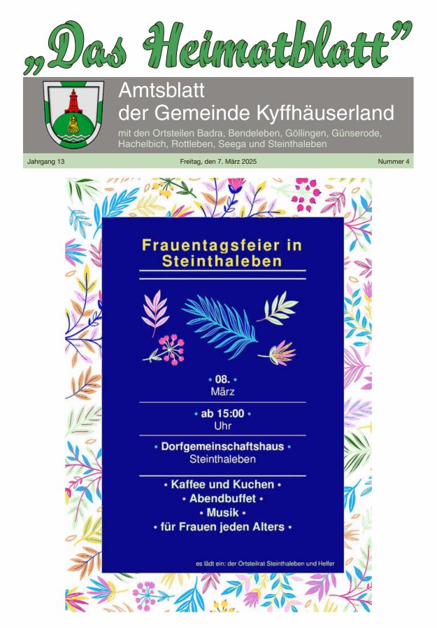 Das Heimatblatt Titelblatt 04/2025