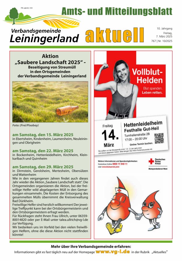 VG Leiningerland aktuell Titelblatt 10/2025
