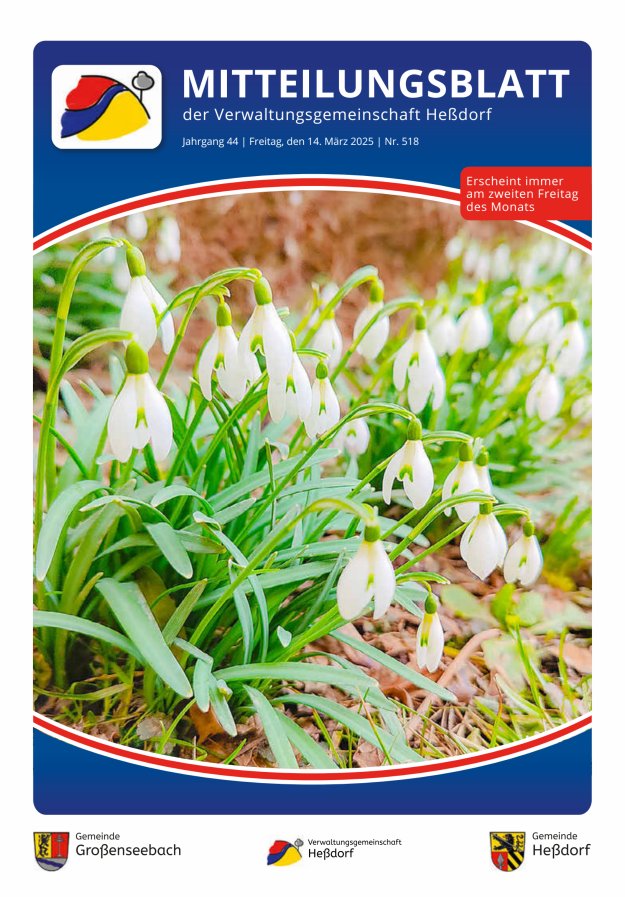 Mitteilungsblatt der Verwaltungsgemeinschaft Heßdorf Titelblatt 518/2025