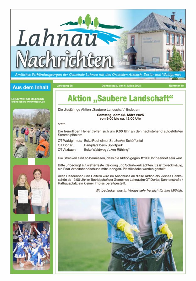 Lahnau Nachrichten Titelblatt 10/2025