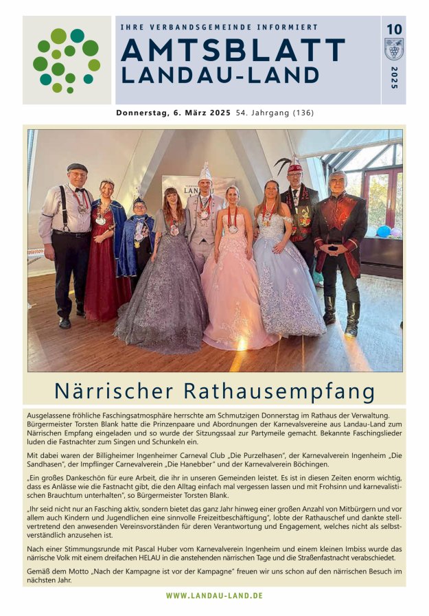 Amtsblatt VG Landau-Land Titelblatt 10/2025