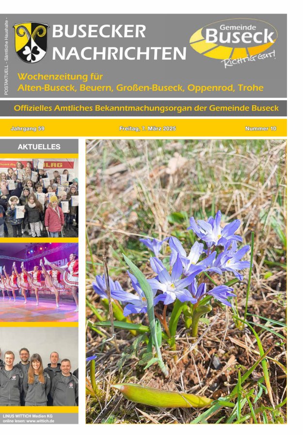 Busecker Nachrichten Titelblatt 10/2025