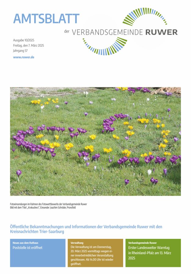 Amtsblatt VG Ruwer Titelblatt 10/2025