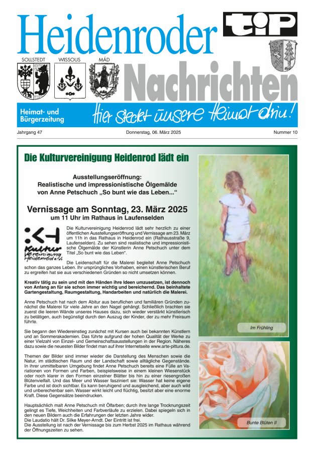 "tip" Heidenroder Nachrichten Titelblatt 10/2025