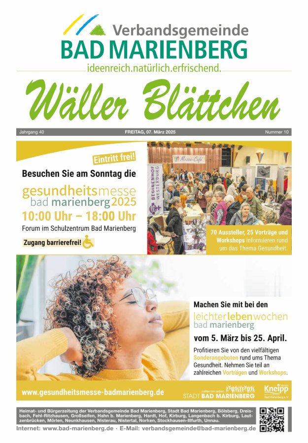 Wäller Blättchen - Verbandsgemeinde Bad Marienberg Titelblatt 10/2025