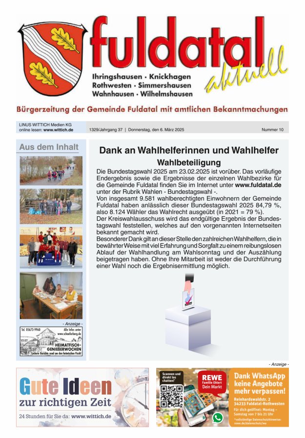 Fuldatal aktuell Titelblatt 10/2025