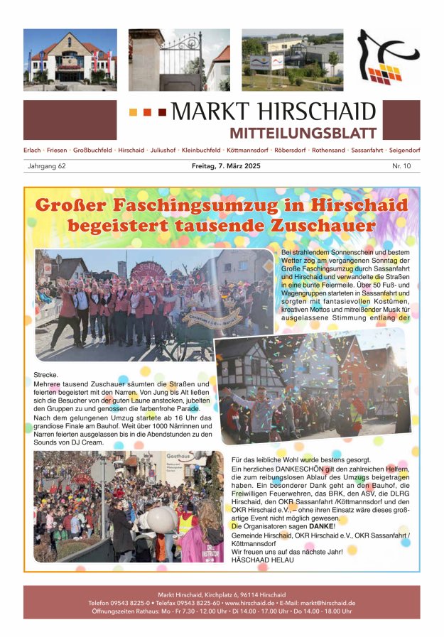 Mitteilungsblatt Markt Hirschaid Titelblatt 10/2025