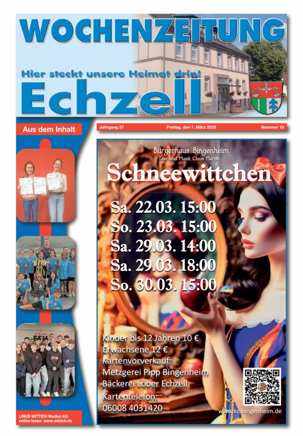 Wochenzeitung für die Gemeinde Echzell Titelblatt 10/2025