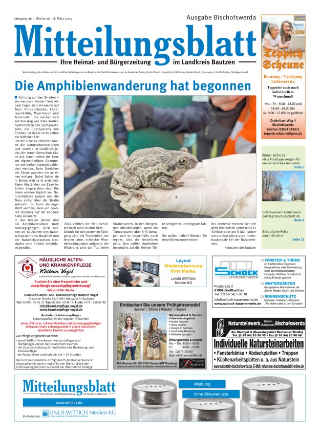 Mitteilungsblatt LK Bautzen Ausgabe Bischofswerda Titelblatt 09/2025