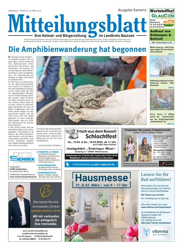 Mitteilungsblatt LK Bautzen Ausgabe Kamenz Titelblatt 09/2025
