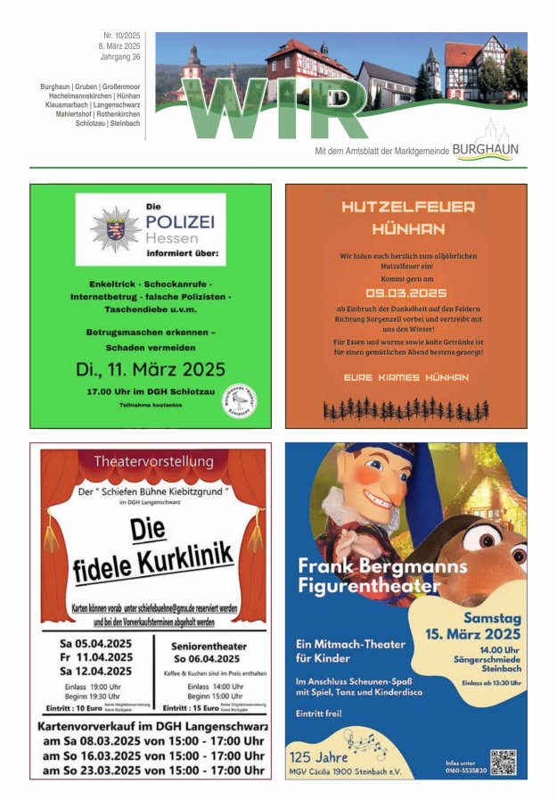 WIR - mit Amtsblatt der Marktgemeinde Burghaun Titelblatt 10/2025