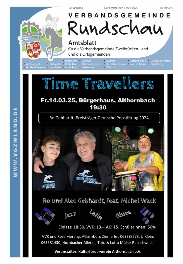 Verbandsgemeinde Rundschau Zweibrücken-Land Titelblatt 10/2025