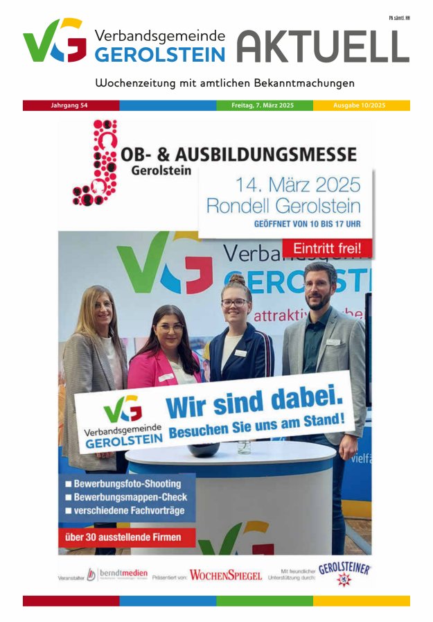 Verbandsgemeinde Gerolstein aktuell Titelblatt 10/2025