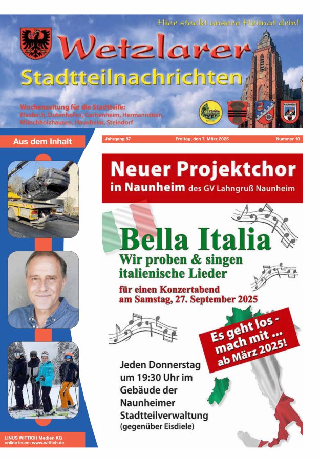 Wetzlarer Stadtteilnachrichten Titelblatt 10/2025