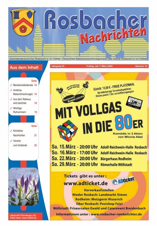 Rosbacher Nachrichten Titelblatt 10/2025