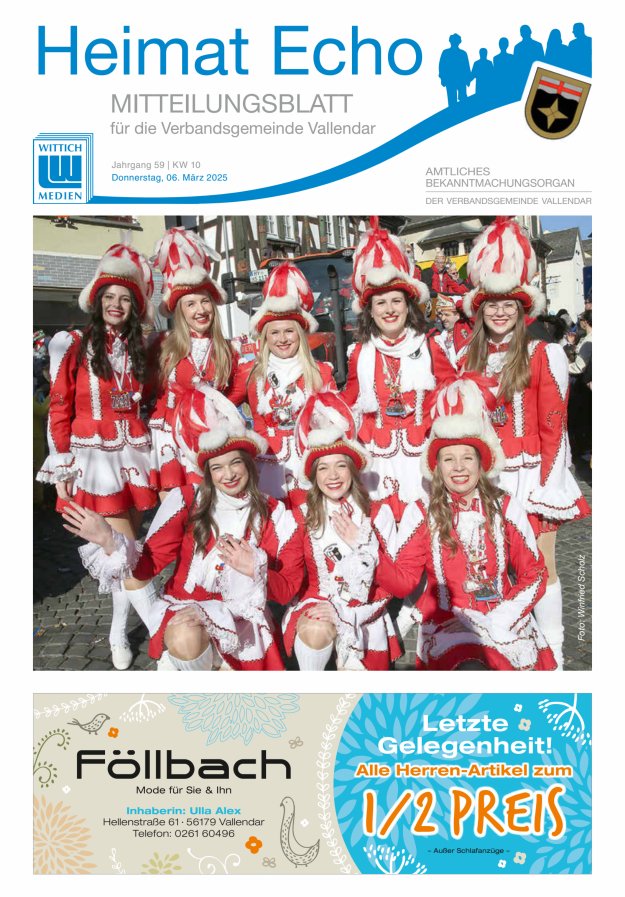 Heimat-Echo - Heimat- und Bürgerzeitung Verbandsgemeinde Vallendar Titelblatt 10/2025