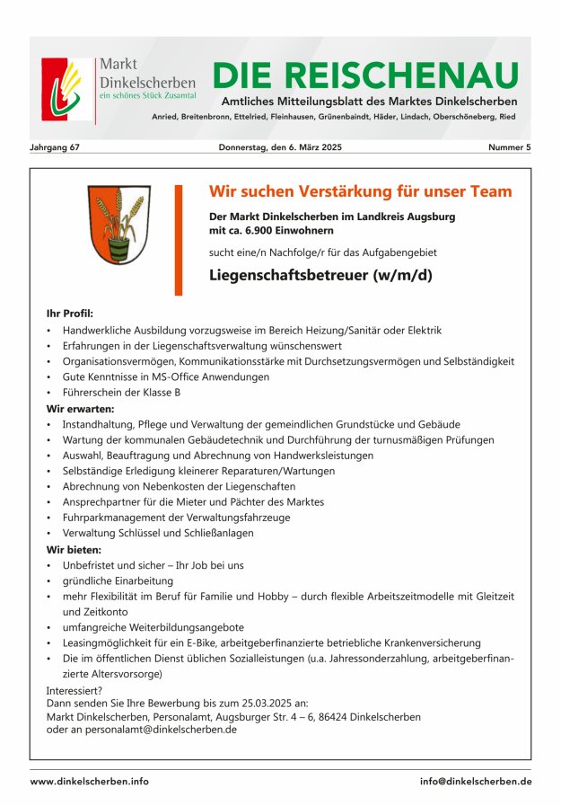 Die Reischenau Titelblatt 05/2025