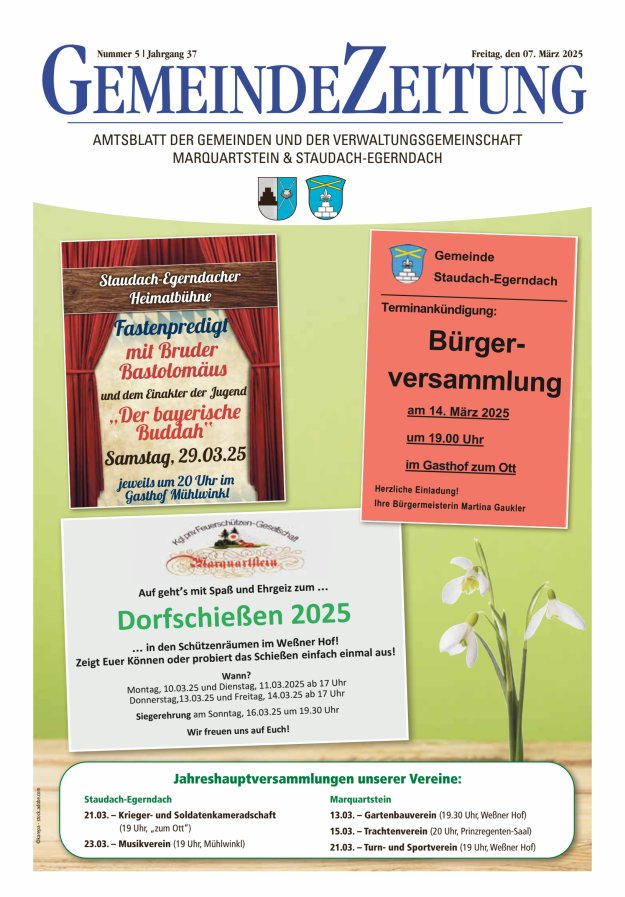 Marquartsteiner und Staudach-Egerndacher Nachrichten Titelblatt 05/2025
