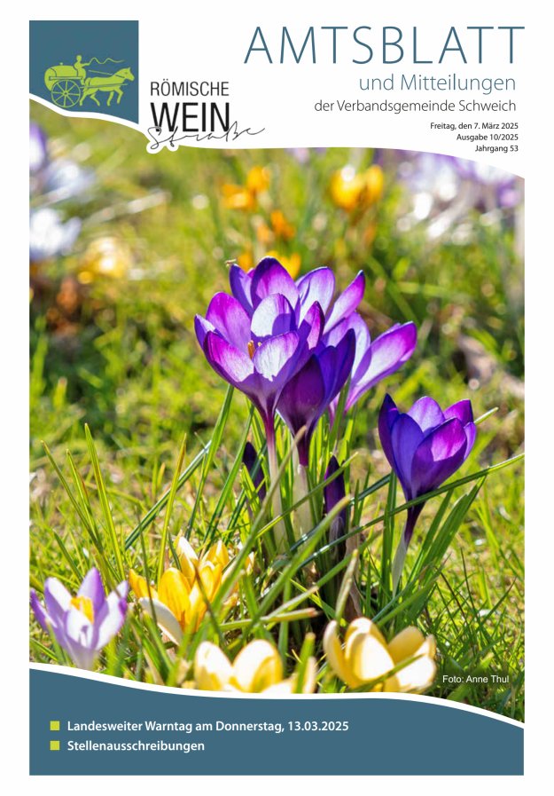 Amtsblatt VG Schweich Titelblatt 10/2025