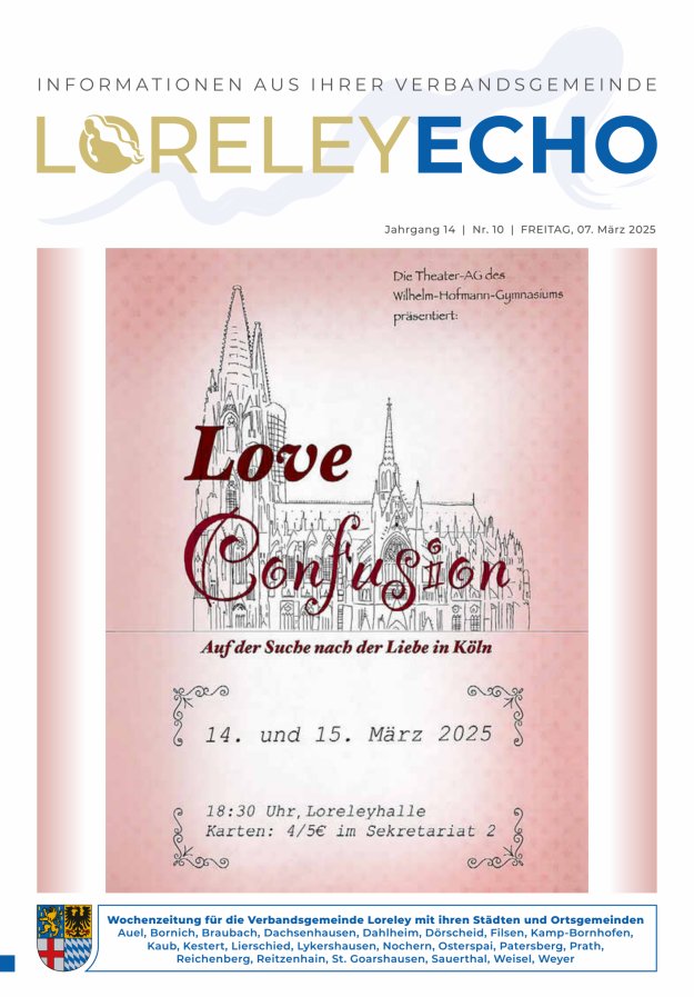 Loreley-Echo - Mitteilungsblatt der Verbandsgemeinde Loreley (Braubach) Titelblatt 10/2025