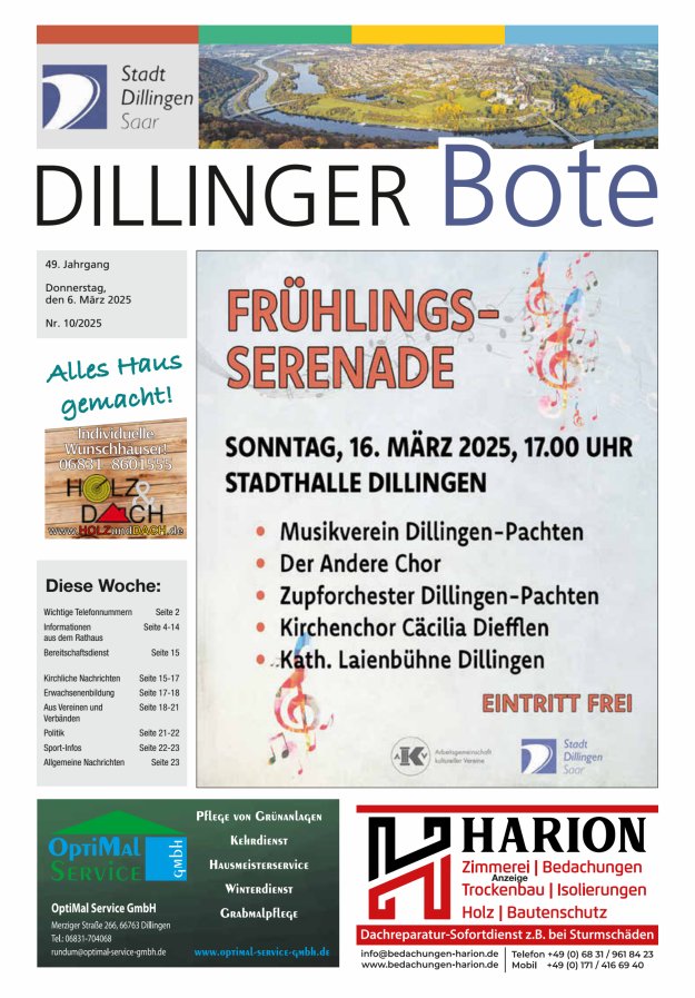 Dillinger Bote Titelblatt 10/2025