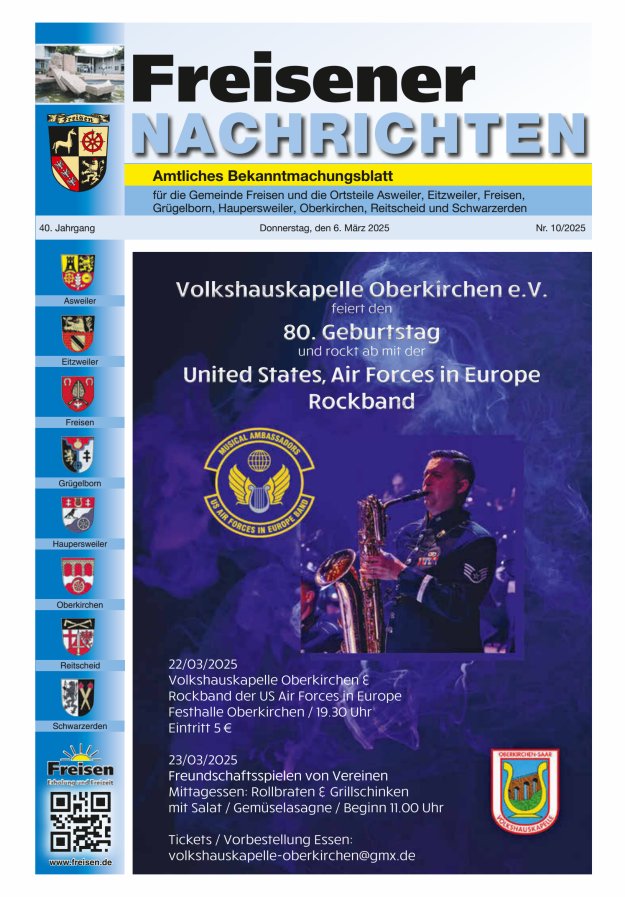 Freisener Nachrichten Titelblatt 10/2025