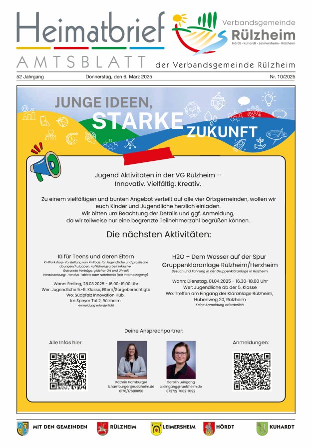 Heimatbrief VG Rülzheim Titelblatt 10/2025