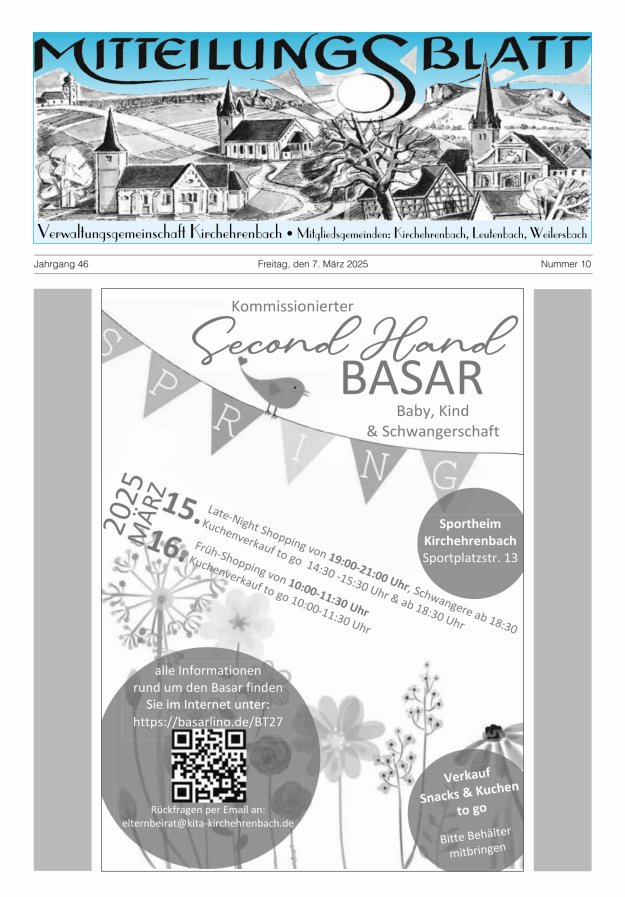 Mitteilungsblatt Verwaltungsgemeinschaft Kirchehrenbach Titelblatt 10/2025