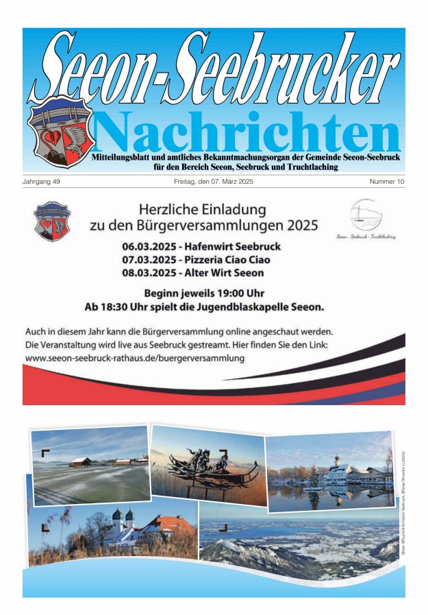 Seeon-Seebrucker Nachrichten Titelblatt 10/2025