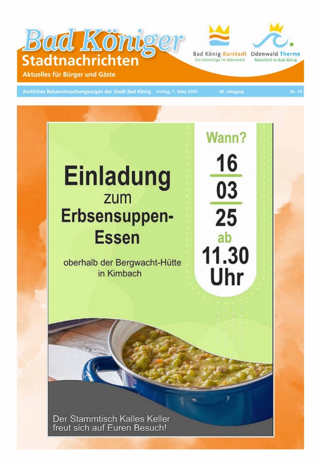 Bad Königer Stadtnachrichten und Badeblatt Titelblatt 10/2025