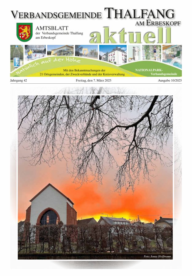 Thalfang aktuell - Amtsblatt VG Thalfang Titelblatt 10/2025