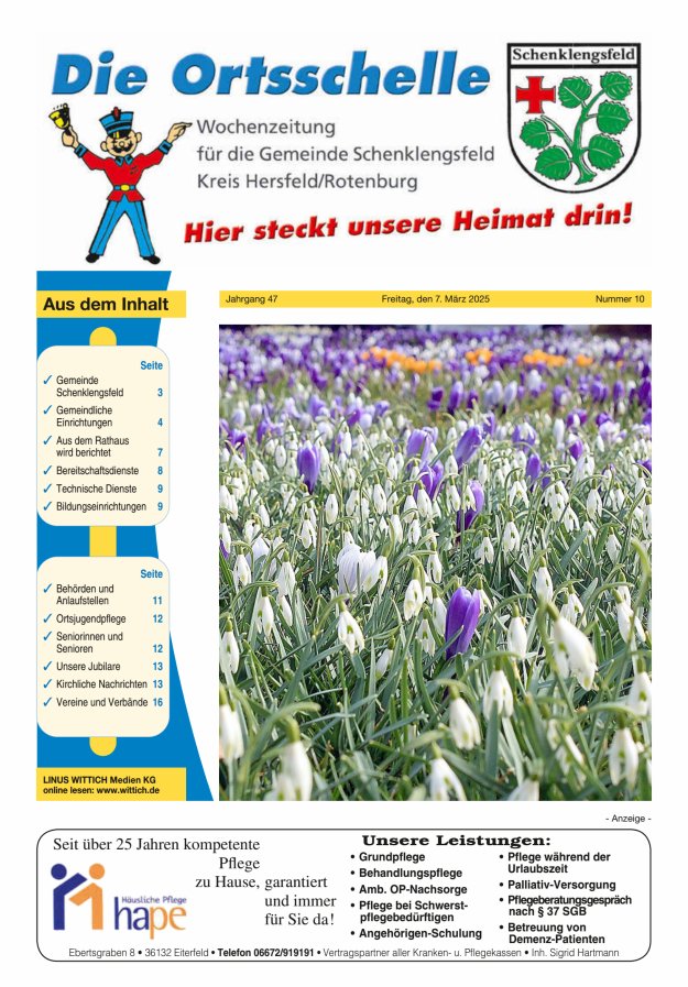 Die Ortsschelle Titelblatt 10/2025