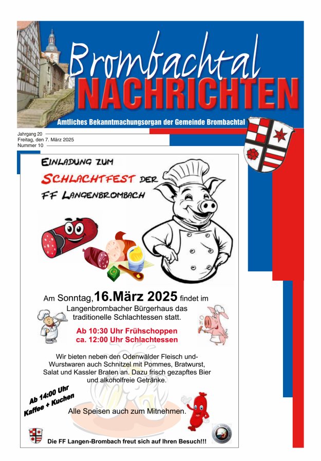Brombachtal-Nachrichten Amtsblatt der Gemeinde Brombachtal Titelblatt 10/2025