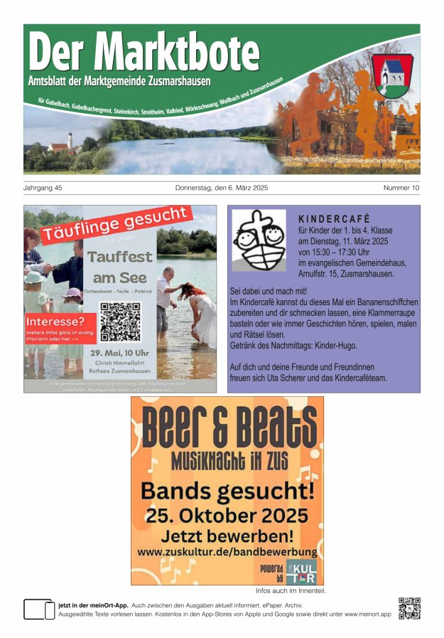 Zusmarshausen - Der Marktbote Titelblatt 10/2025