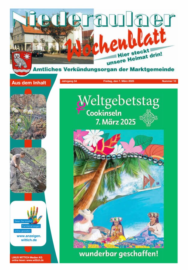 Niederaulaer Wochenblatt Titelblatt 10/2025