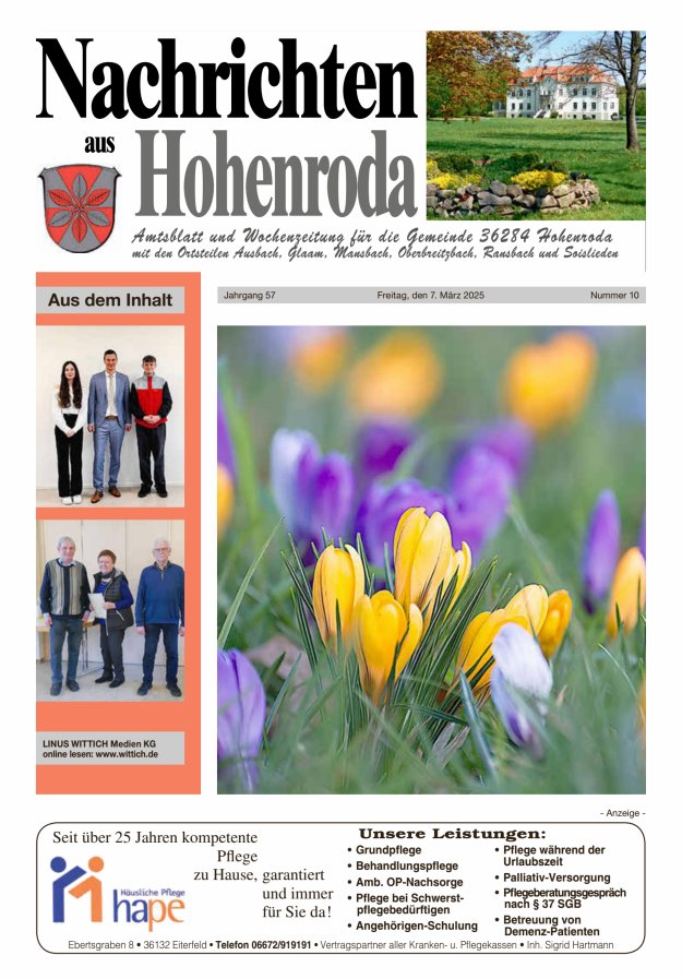 Nachrichten aus Hohenroda Titelblatt 10/2025