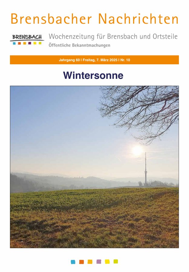 Brensbacher Nachrichten Titelblatt 10/2025