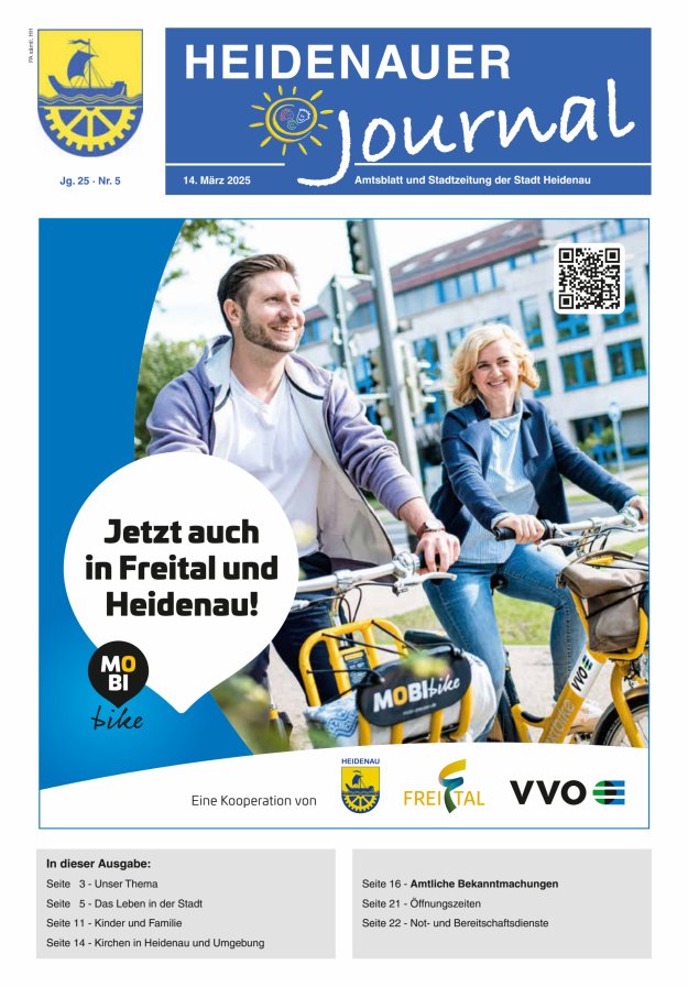 Heidenauer Journal - Amtsblatt und Stadtzeitung der Stadt Heidenau Titelblatt 05/2025