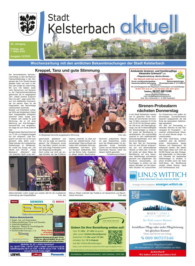 Kelsterbach aktuell Titelblatt 10/2025