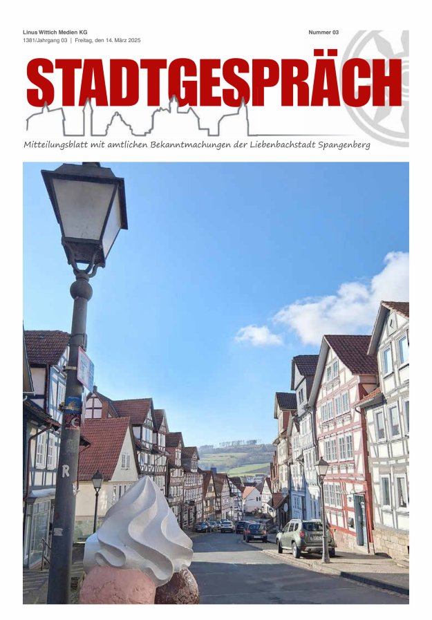 Stadtgespräch Spangenberg Titelblatt 03/2025