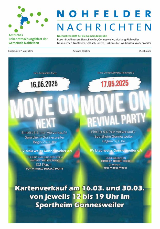 Nohfelder Nachrichten Titelblatt 10/2025