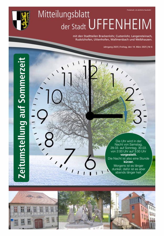 Mitteilungsblatt der Stadt Uffenheim Titelblatt 06/2025