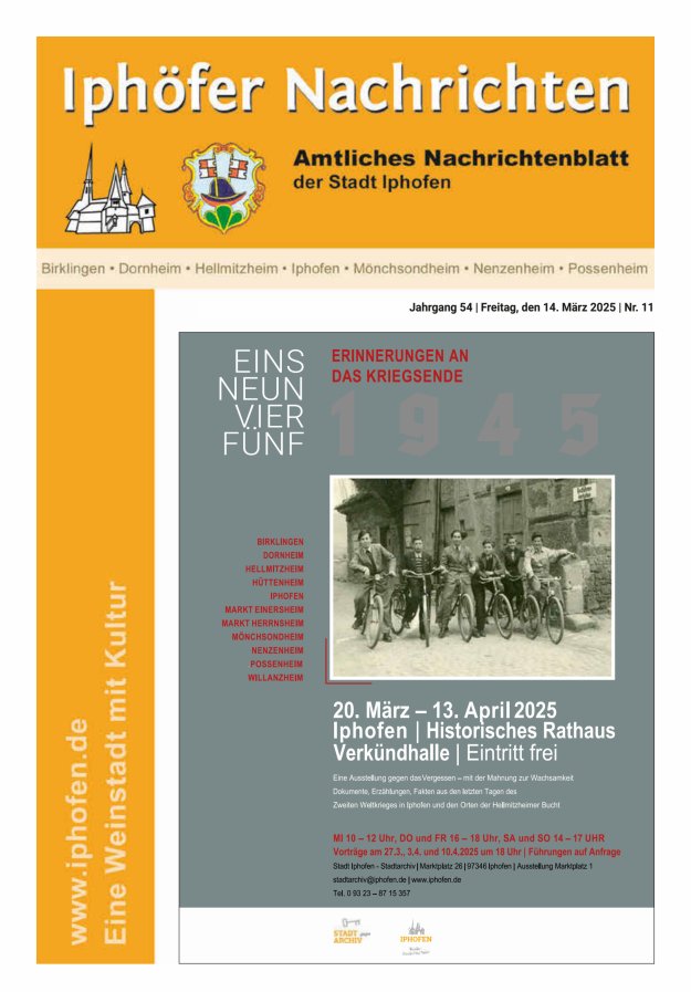 Iphöfer Nachrichten Titelblatt 11/2025
